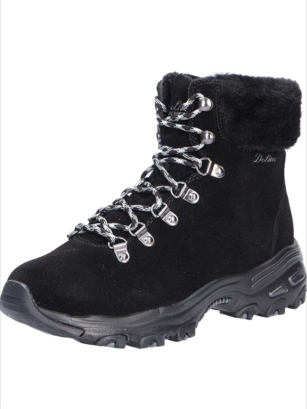 Skechers Women's D'Lites Alps Winter Boots Black Supportive Water Resistant 9